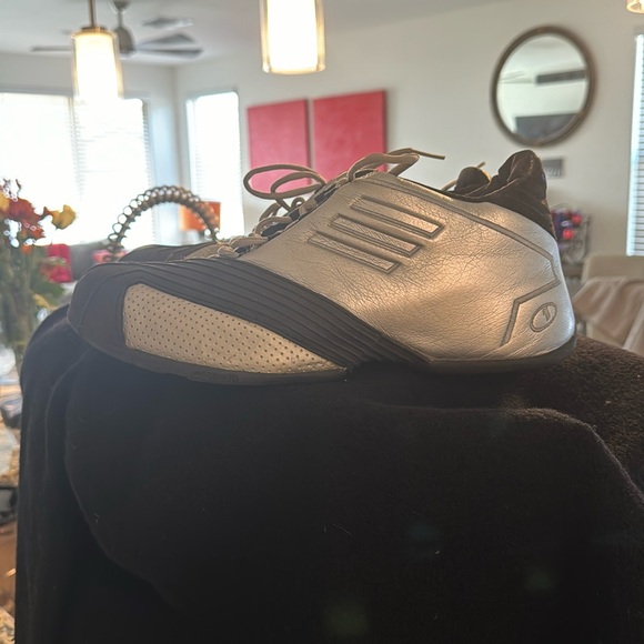 Silver and black Adidas